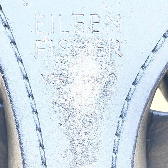 Eileen Fisher Women’s Black Leather Open Toe Slingback Wedge Sandals Size 7.5 - Picture 8 of 8